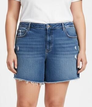 Abercrombie & Fitch Women 24W (37) Curve Love "High Rise Mom" Denim Shorts New!